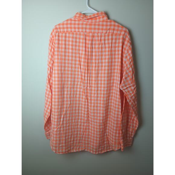 Ralph Lauren Men's Orange Check Plaid Button Down Shirt Size XXL - Picture 5 of 5